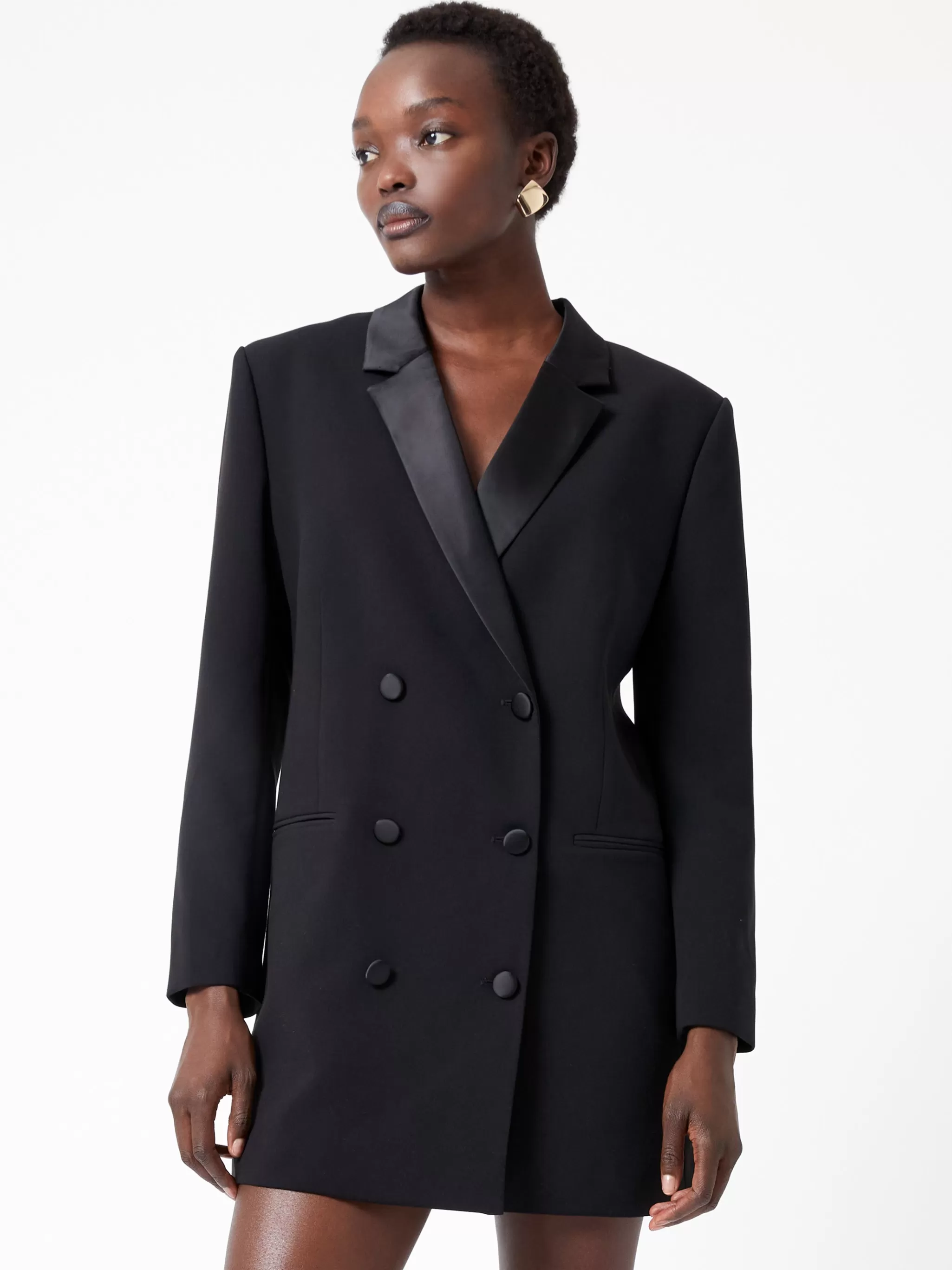 French Connection Dresses | Mini Dresses^Azra Carey Satin Collar Mini Blazer Dress