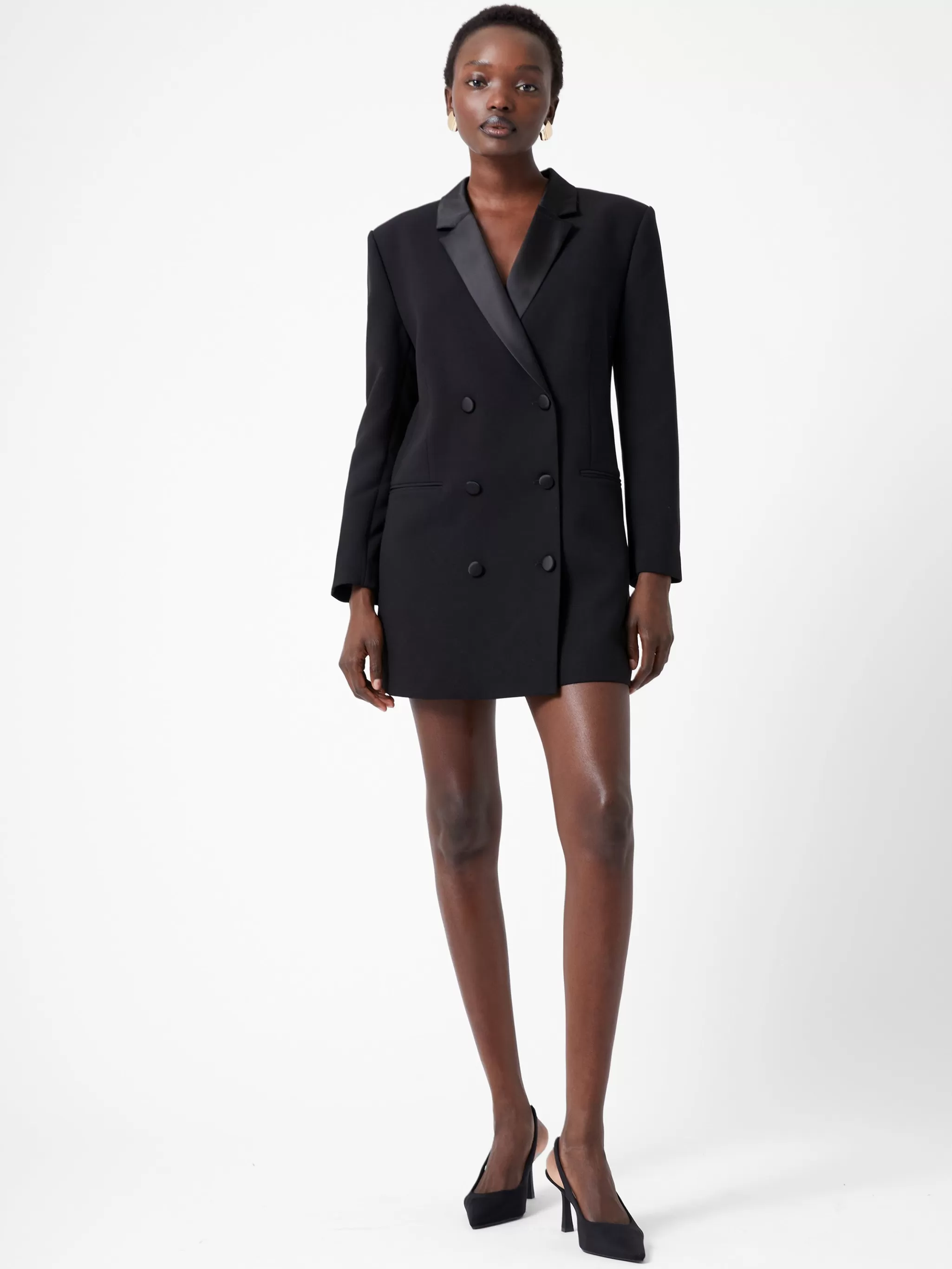 French Connection Dresses | Mini Dresses^Azra Carey Satin Collar Mini Blazer Dress