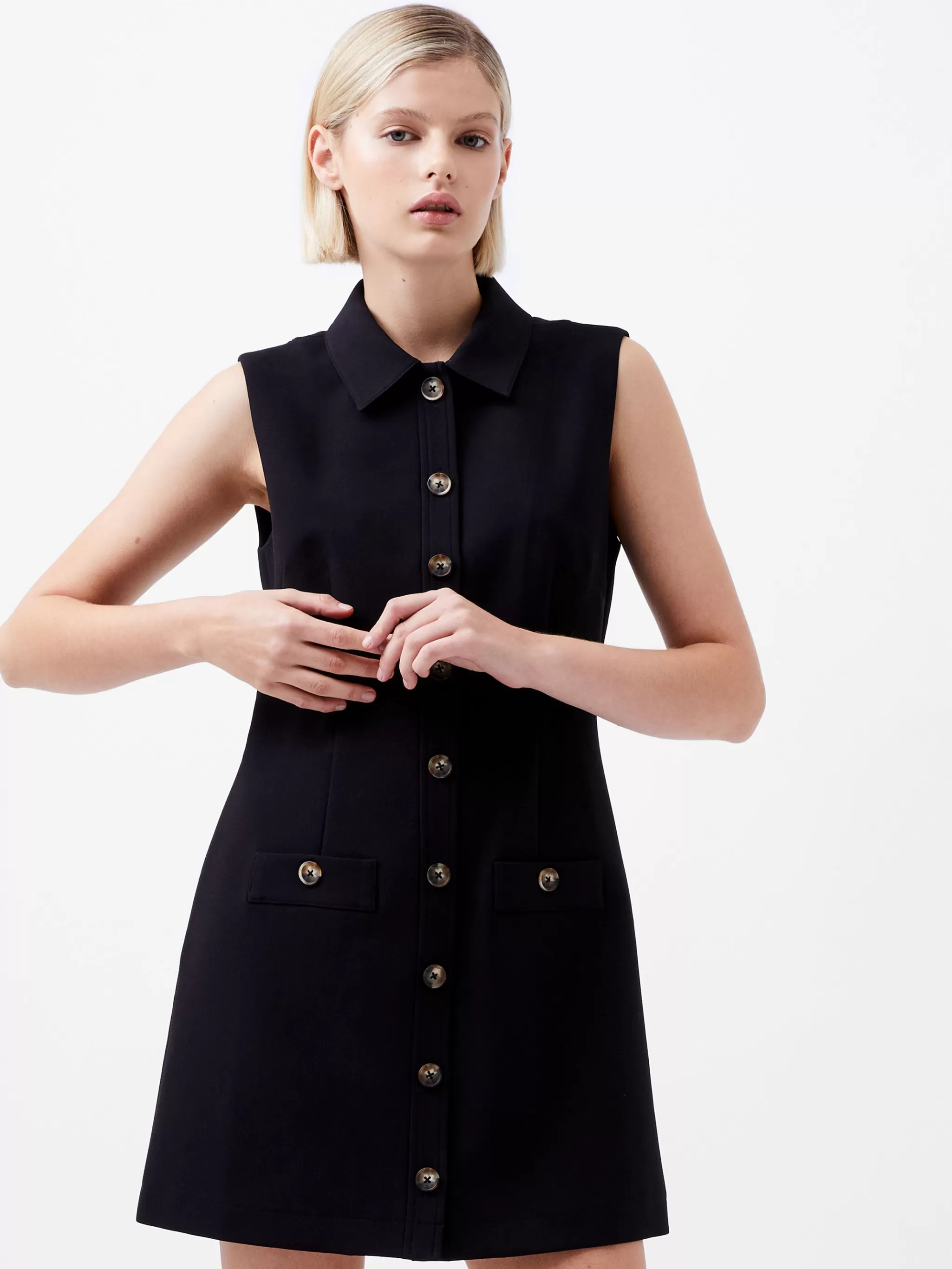 French Connection Dresses | Mini Dresses^Azra Twill Sleeveless Button Mini Dress