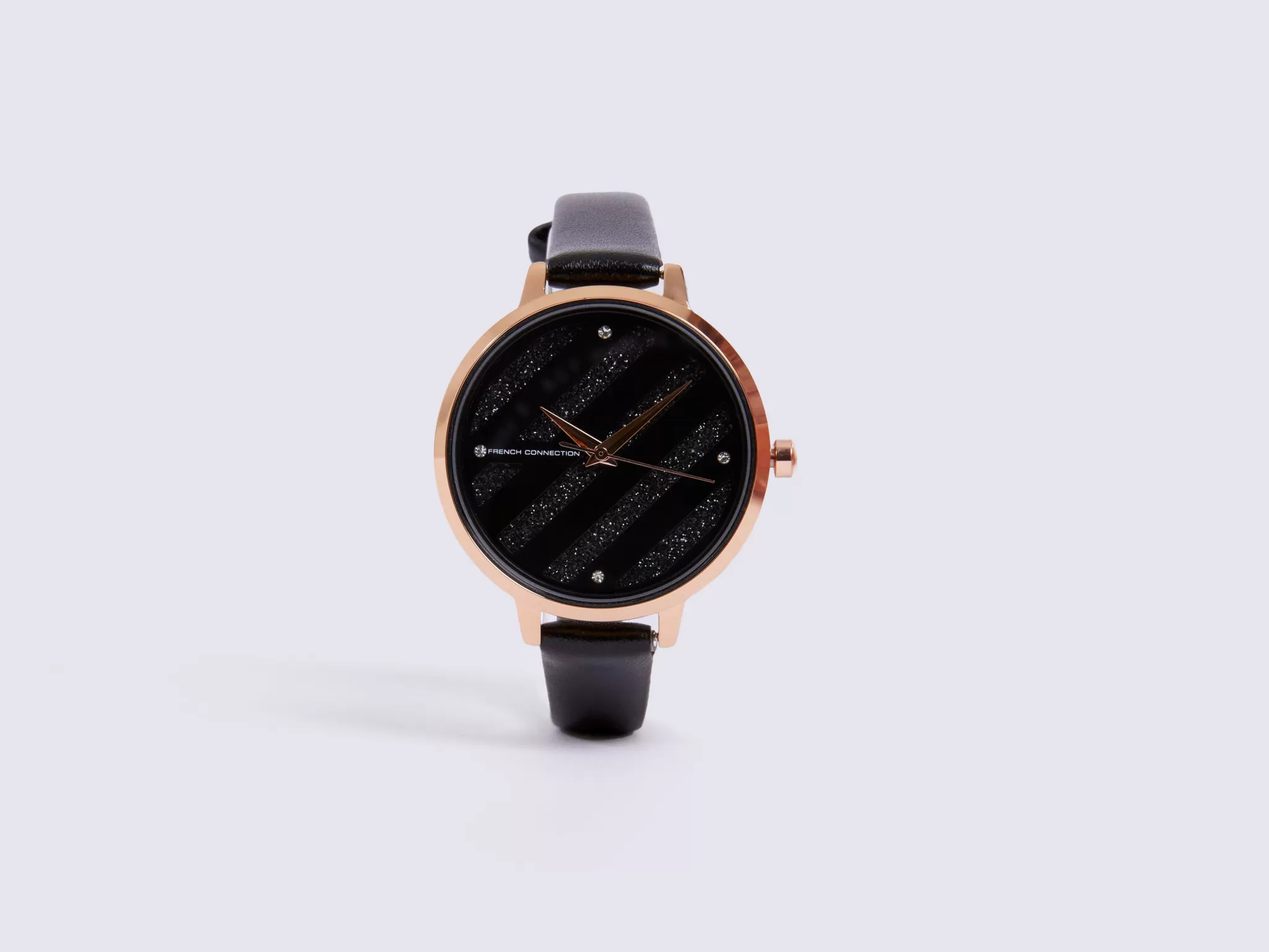 Women French Connection Jewellery | Jewellery^Leather Strap Watch with Glitter Dial