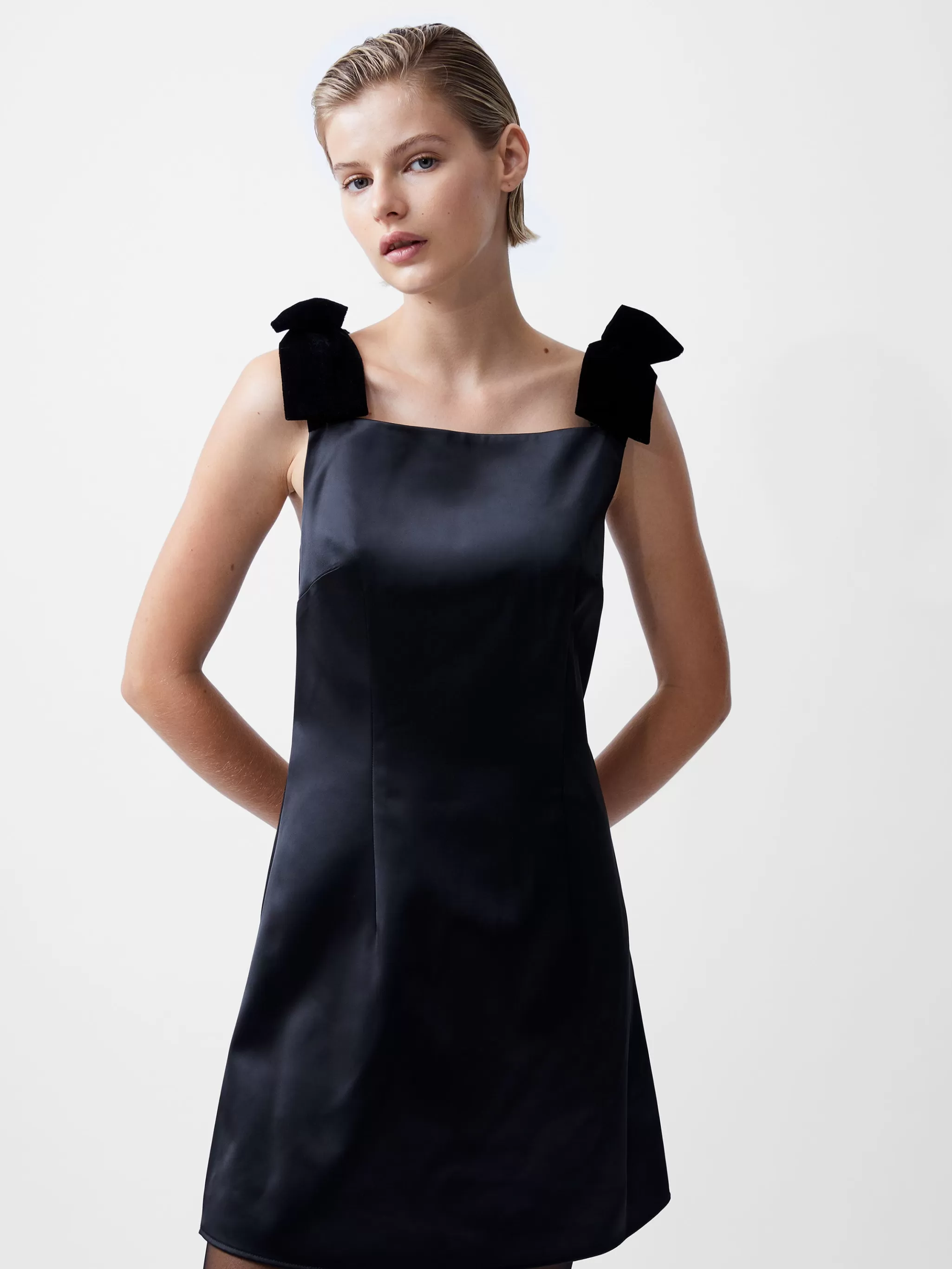 French Connection Dresses | Mini Dresses^Carey Velvet Bow Straps Satin Mini Dress