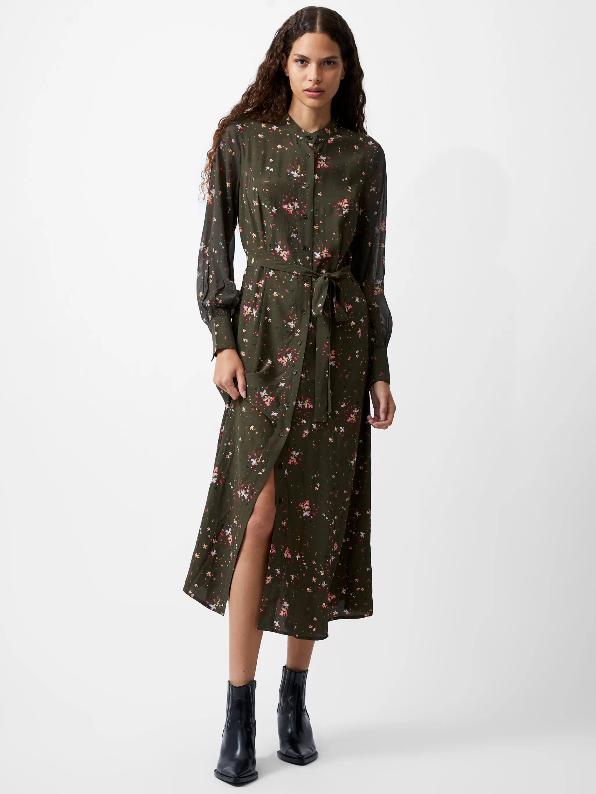 French Connection Dresses | Midi Dresses^Carina Eco Delphine Georgette Mix Shirt Dress