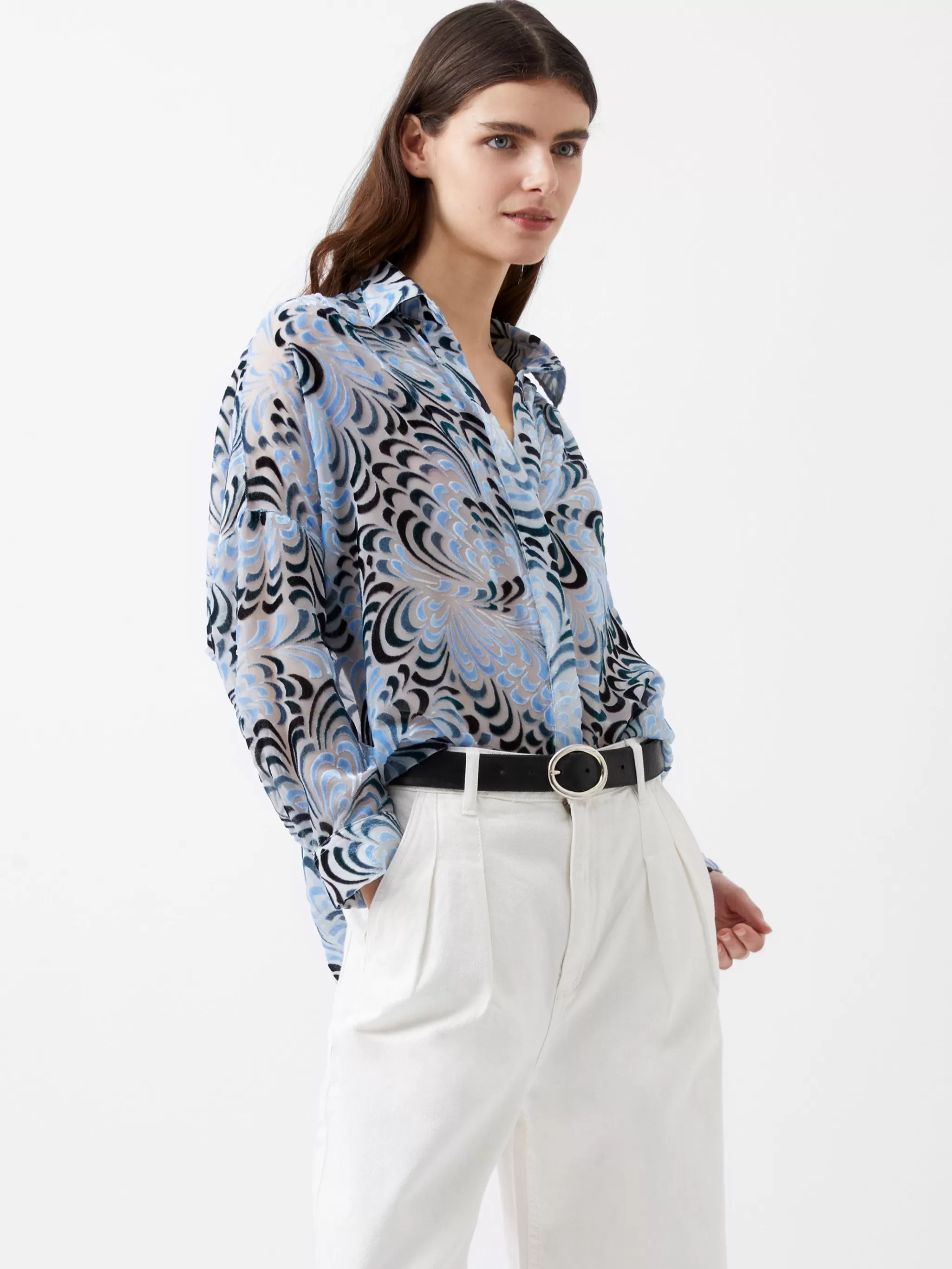 French Connection Tops | Shirts^Diandra Devore V-Neck Button Through Popover Shirt