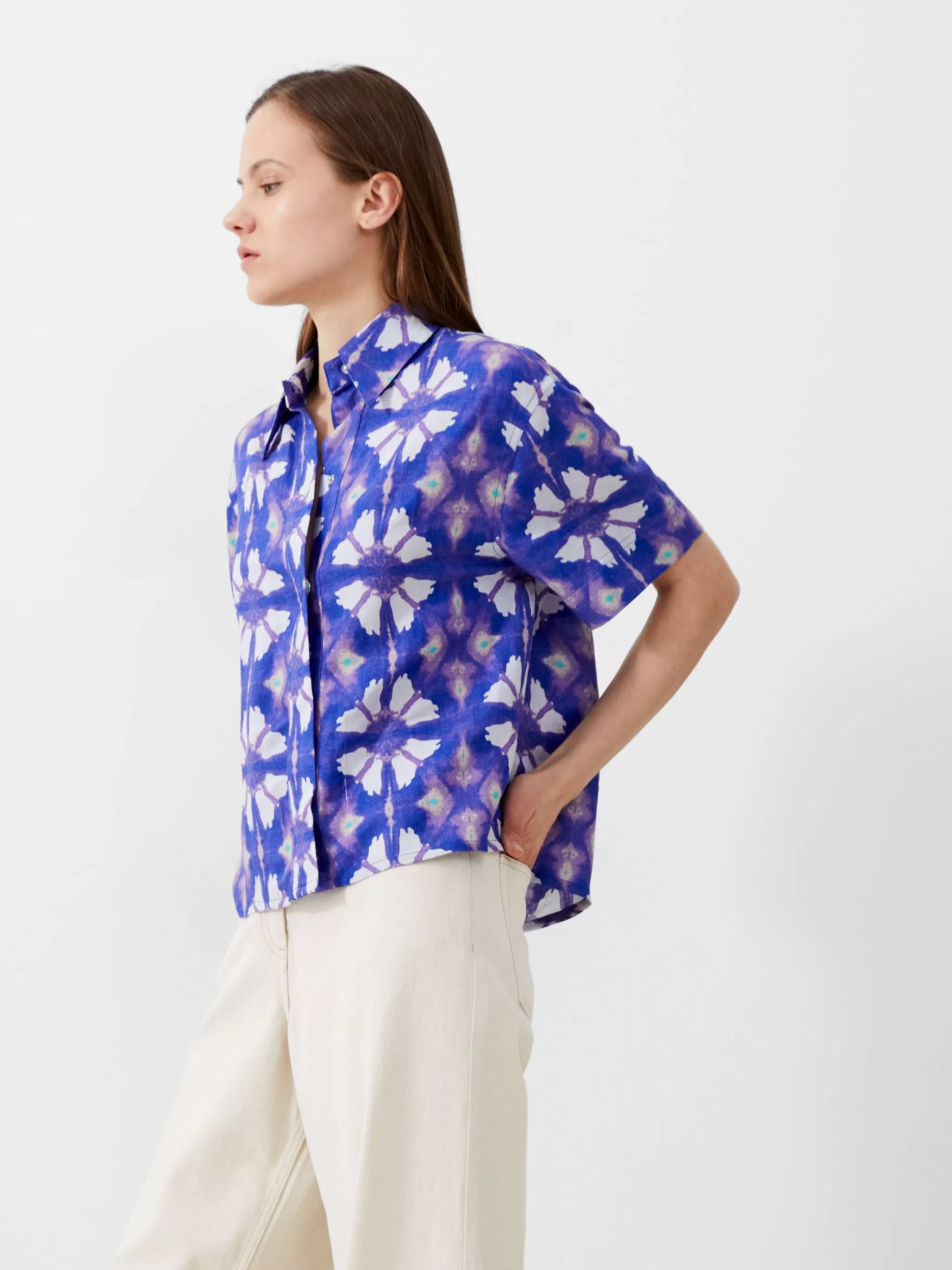 French Connection Co-Ords^Dory Birdie Linen Short Sleeve Shirt