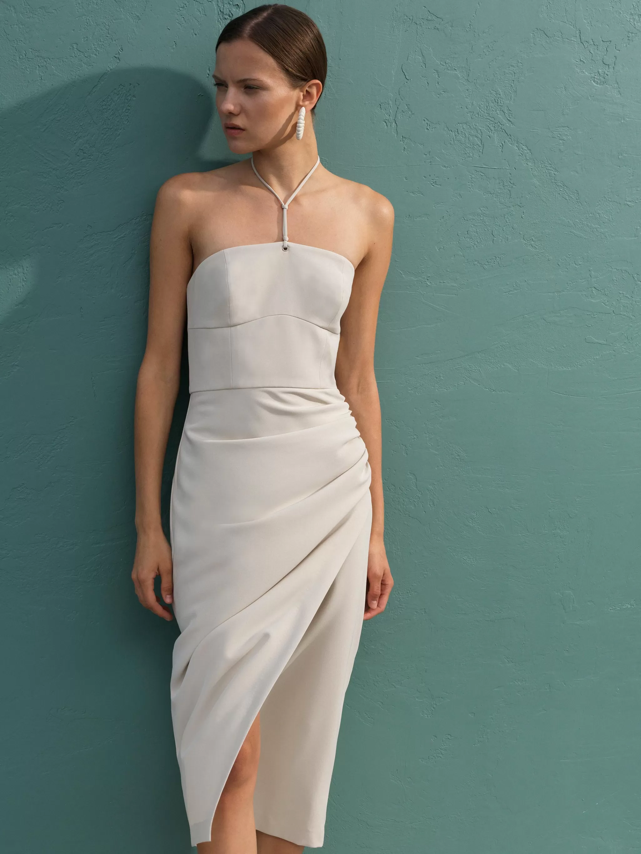 French Connection Party Dresses^Echo Crepe Halterneck Midi Dress