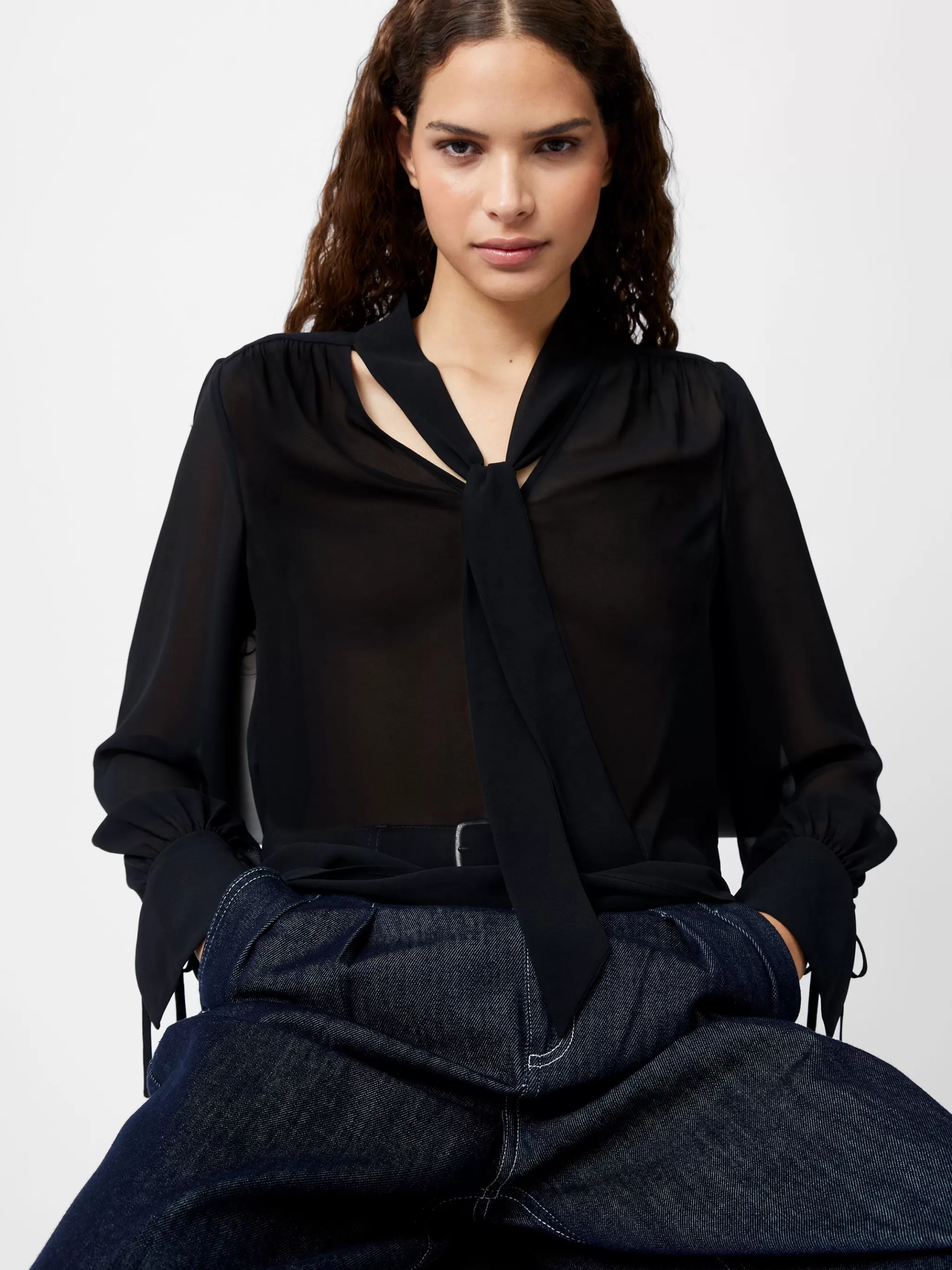 French Connection Tops | Jeans & A Nice Top^Eden Georgette Tie Neck Blouse