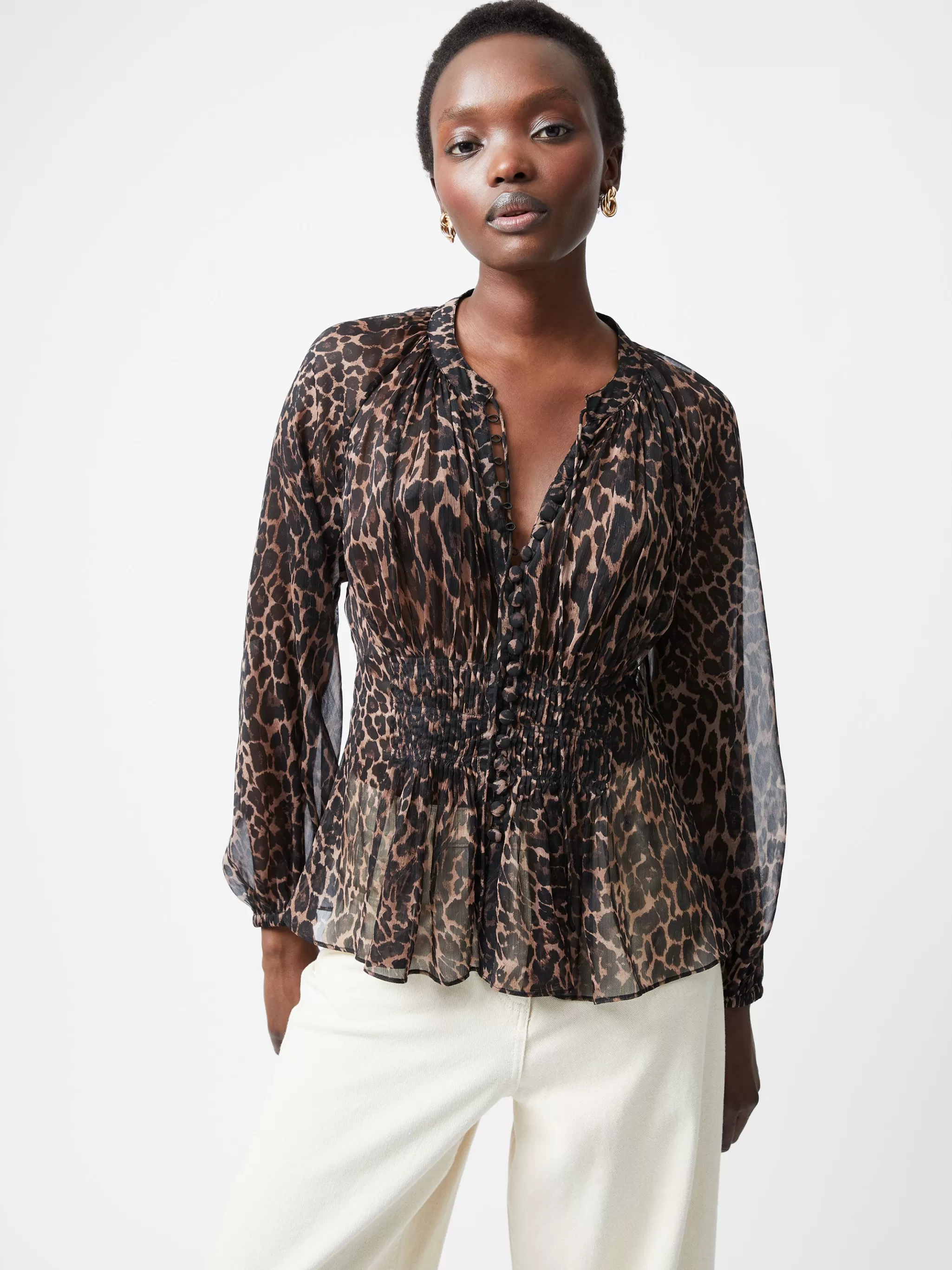 French Connection Tops | Jeans & A Nice Top^Emina Chiffon Print Long Sleeve Top