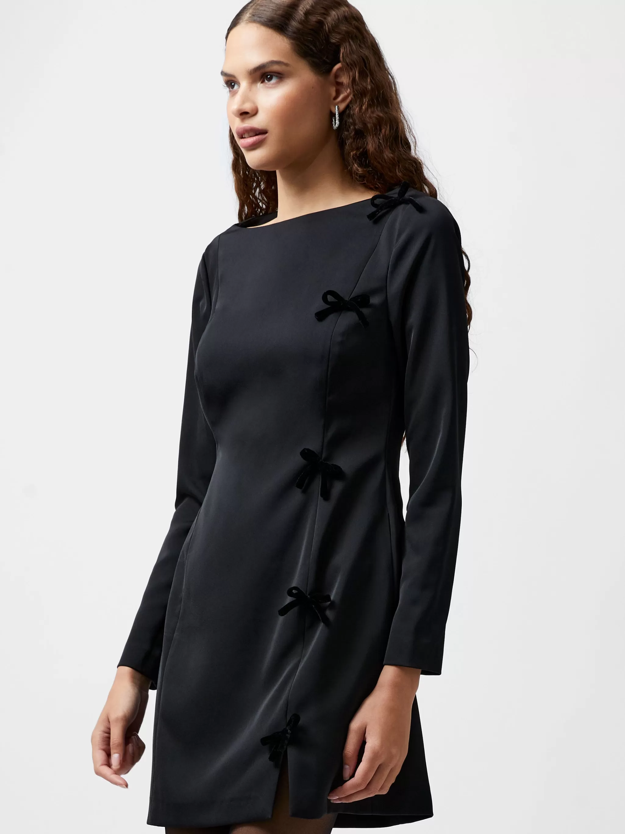 French Connection Dresses | Mini Dresses^Fenix Satin Bow Long Sleeve Mini Dress