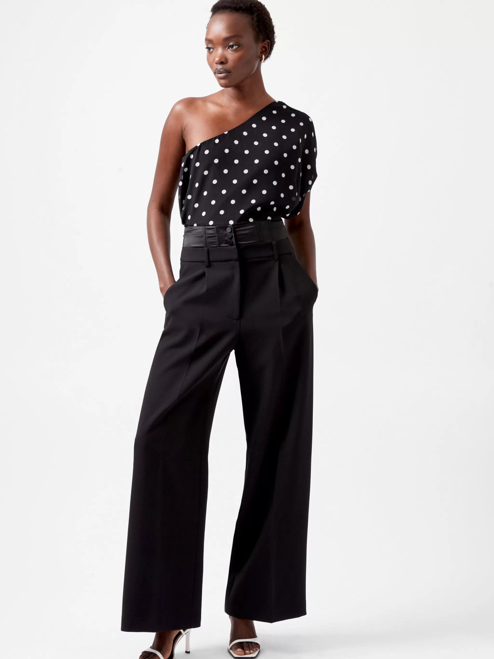 Women French Connection Trousers | Suits^Gemma Carey Satin Tuxedo Trousers