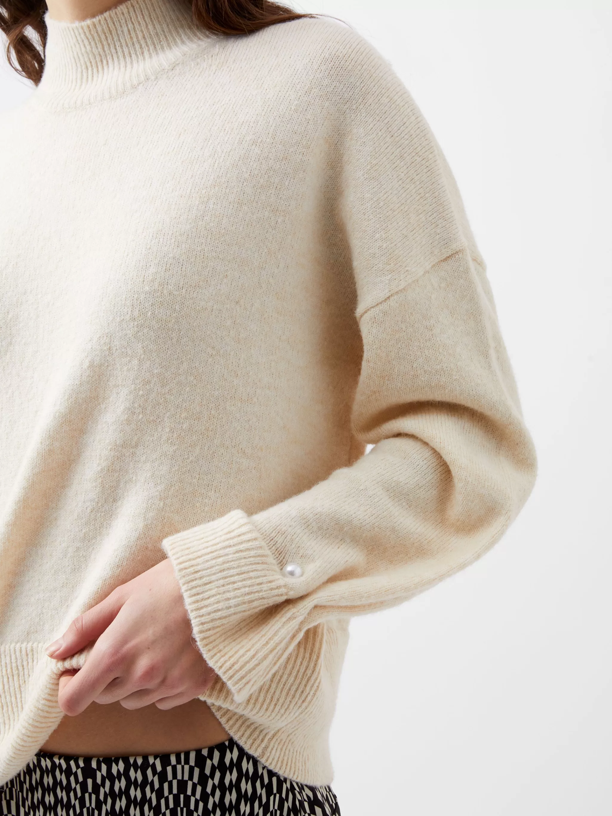 French Connection Jumpers & Cardigans^Kezia Recycled Pearl Cuff Detail Jumper