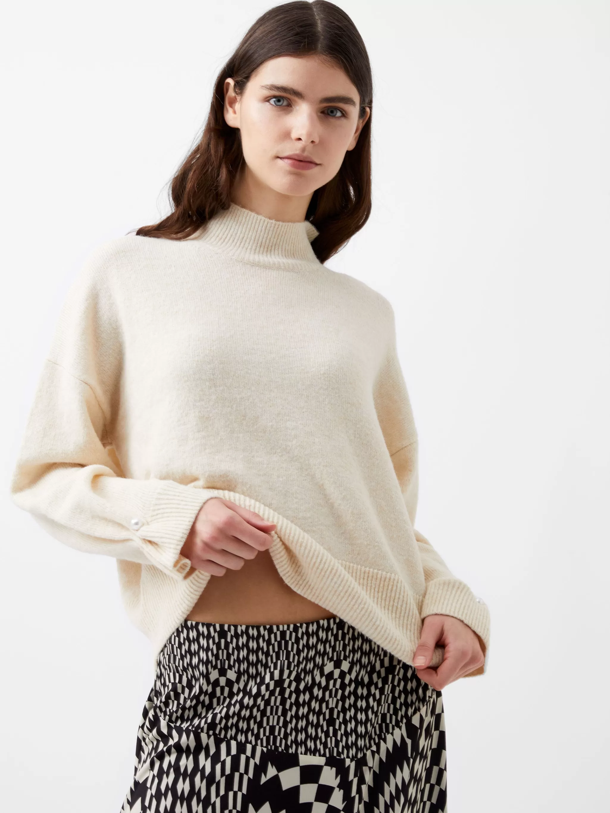 French Connection Jumpers & Cardigans^Kezia Recycled Pearl Cuff Detail Jumper