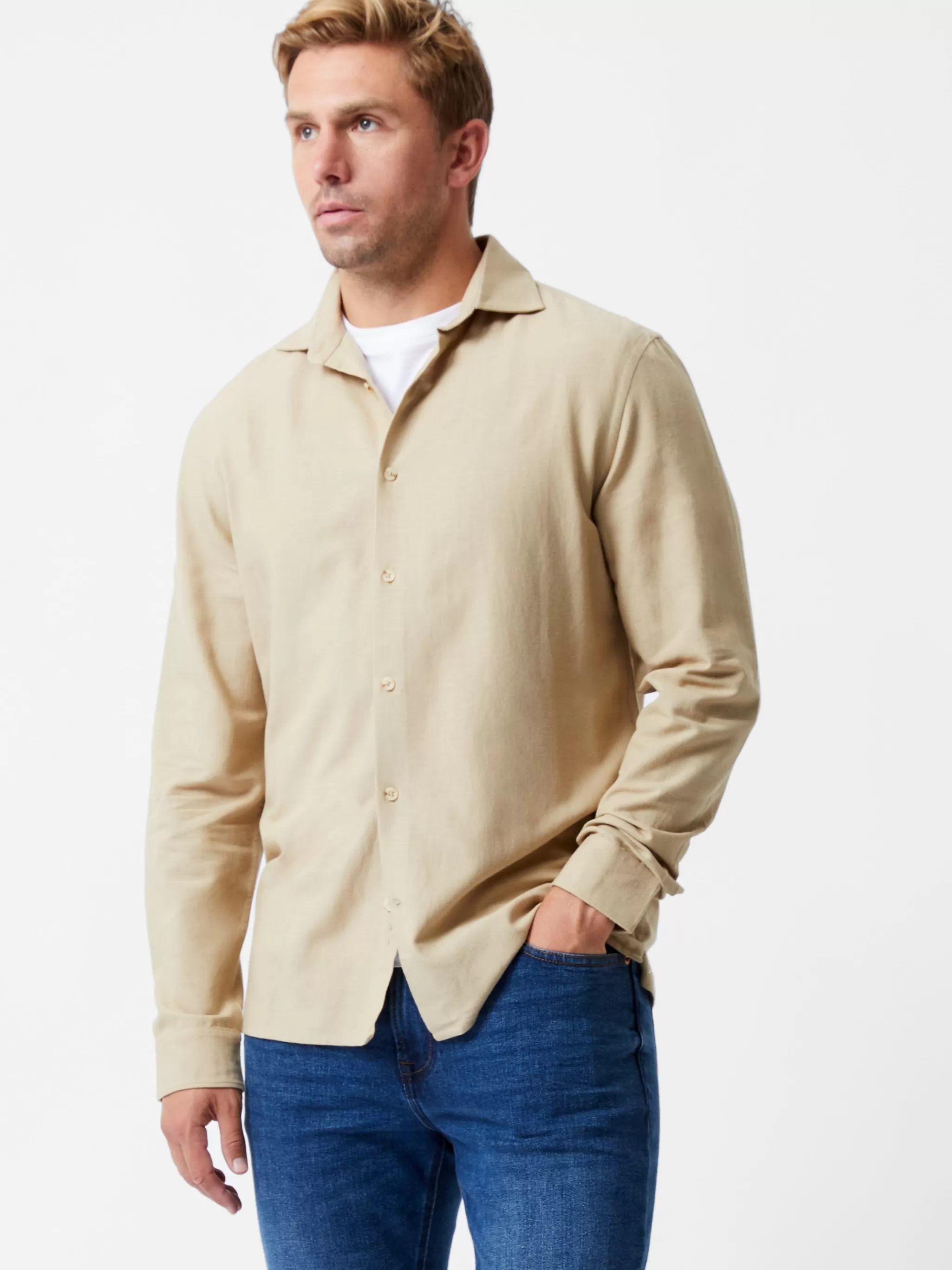 French Connection Shirts^Long Sleeve Linen Blend Shirt