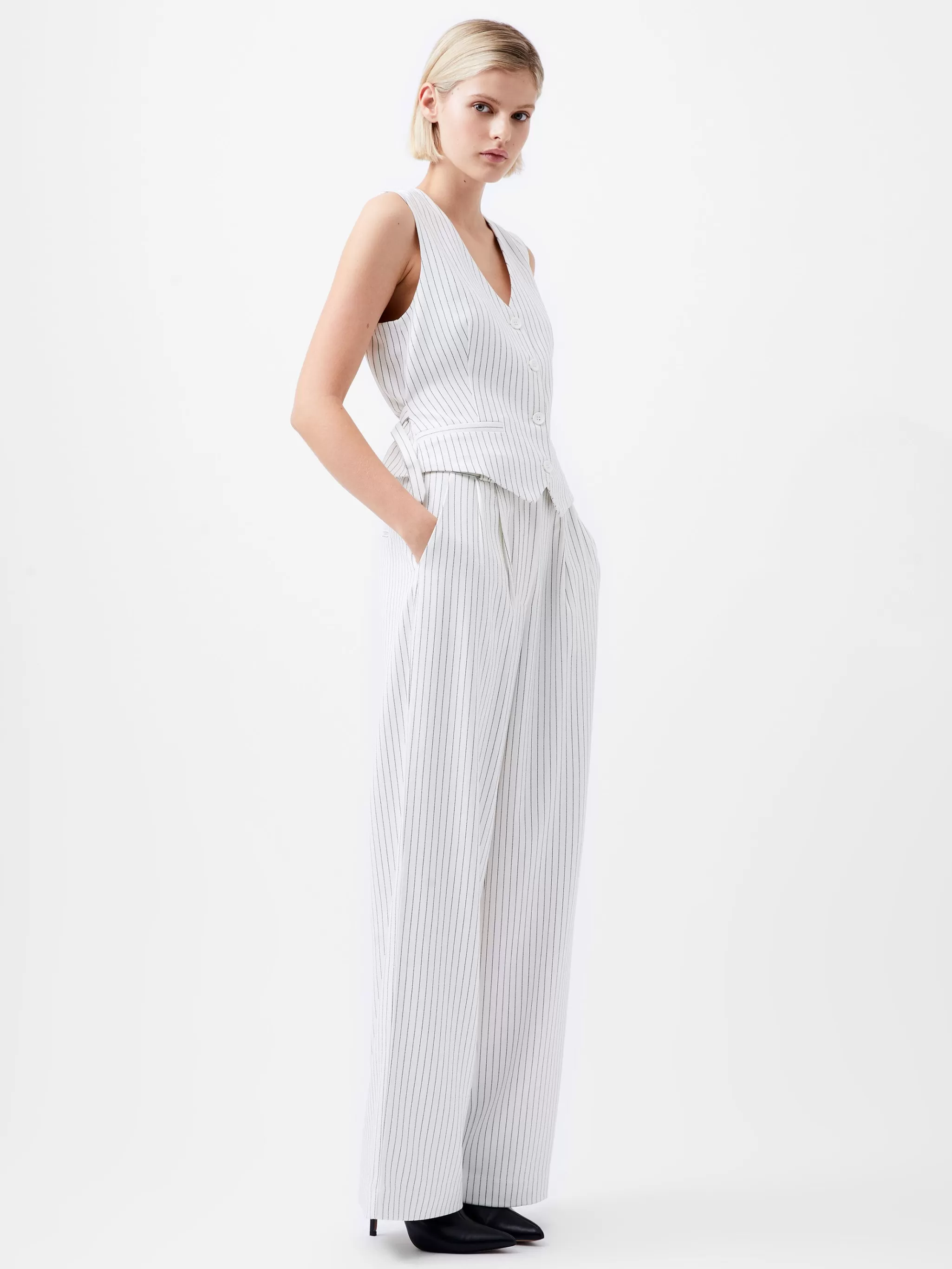 Women French Connection Trousers | Co-Ords^Pinstripe High Waisted Trousers