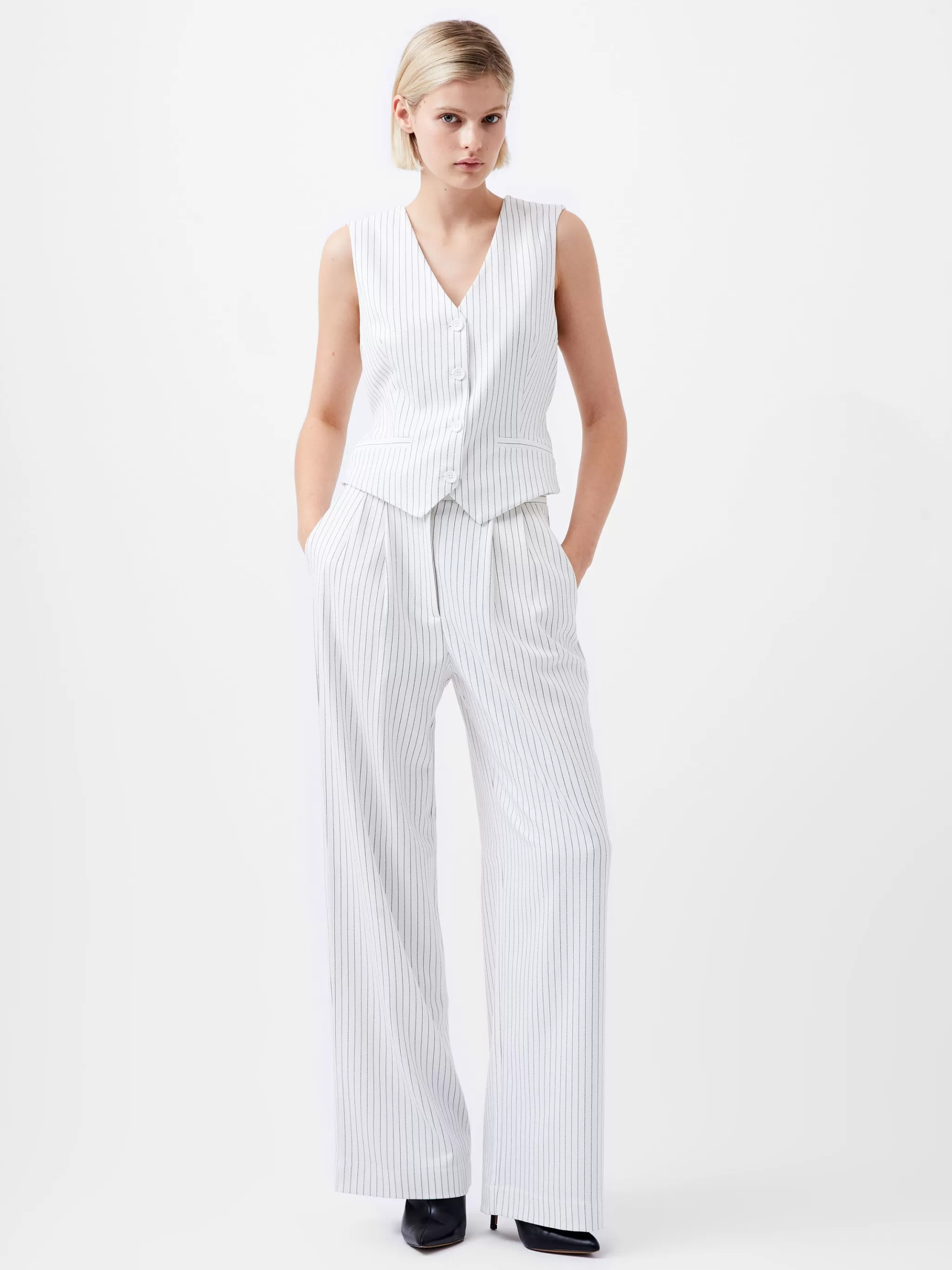 Women French Connection Trousers | Co-Ords^Pinstripe High Waisted Trousers