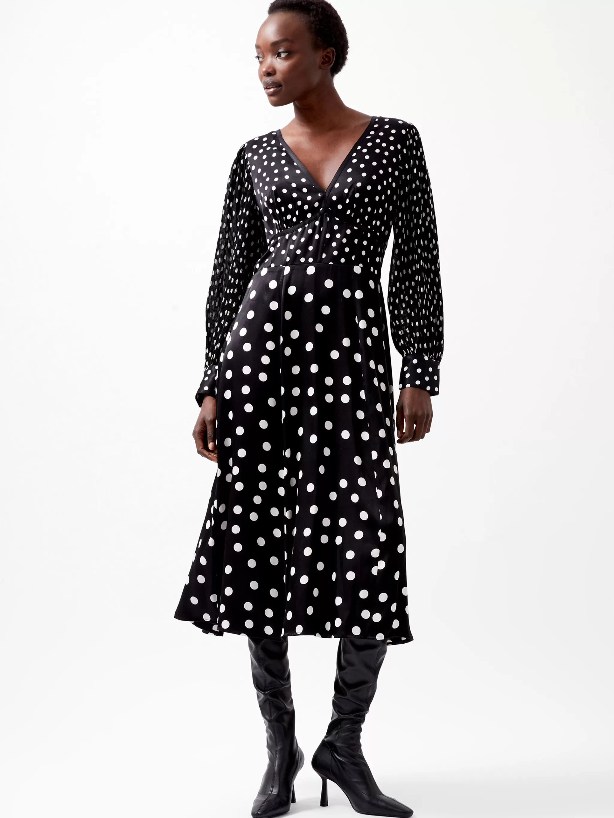 French Connection Dresses | Midi Dresses^Polka Dot Candice Satin Dress