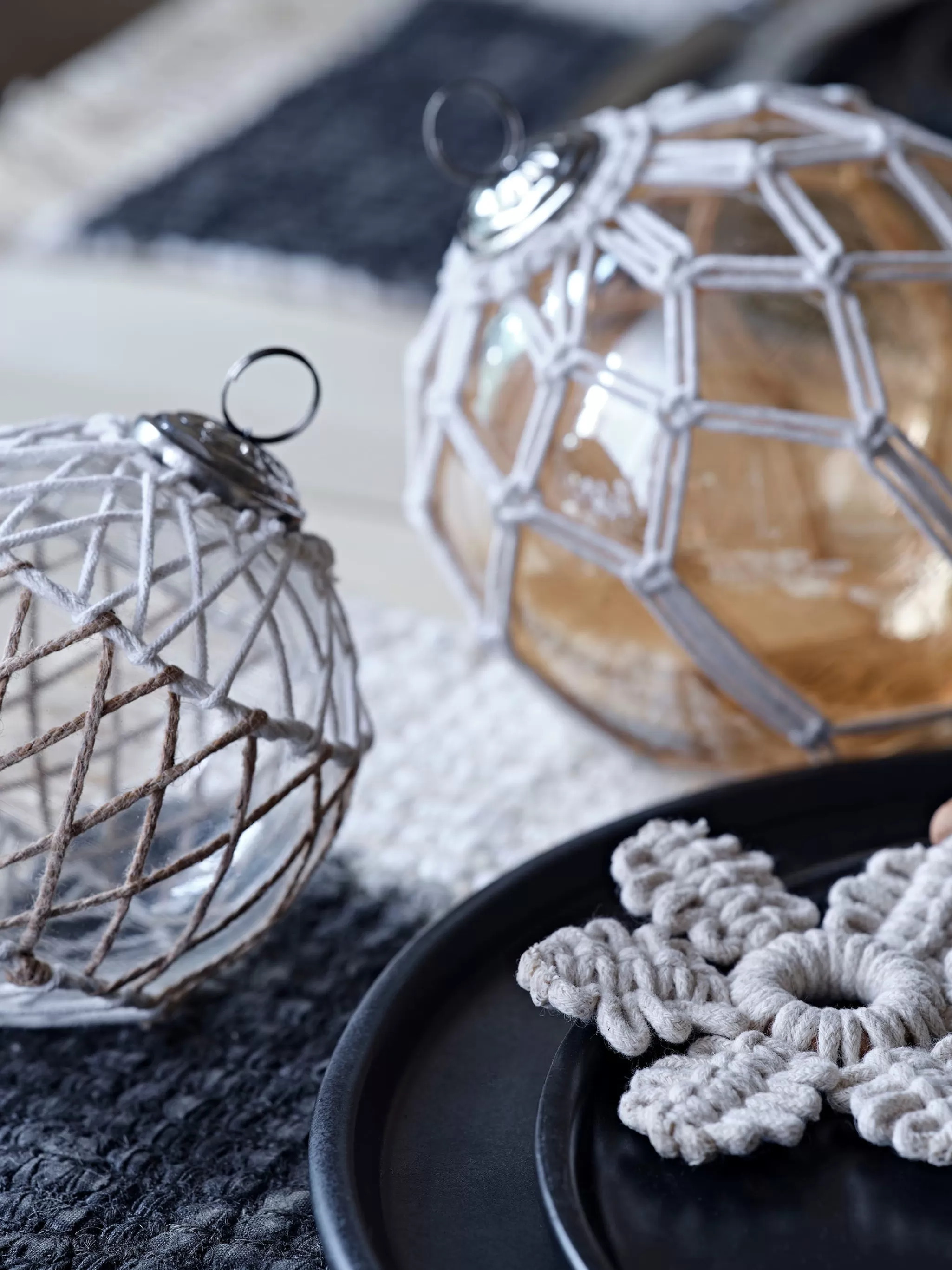 French Connection Christmas Home Decor | Ornaments^Roped en Orb Bauble Ornament