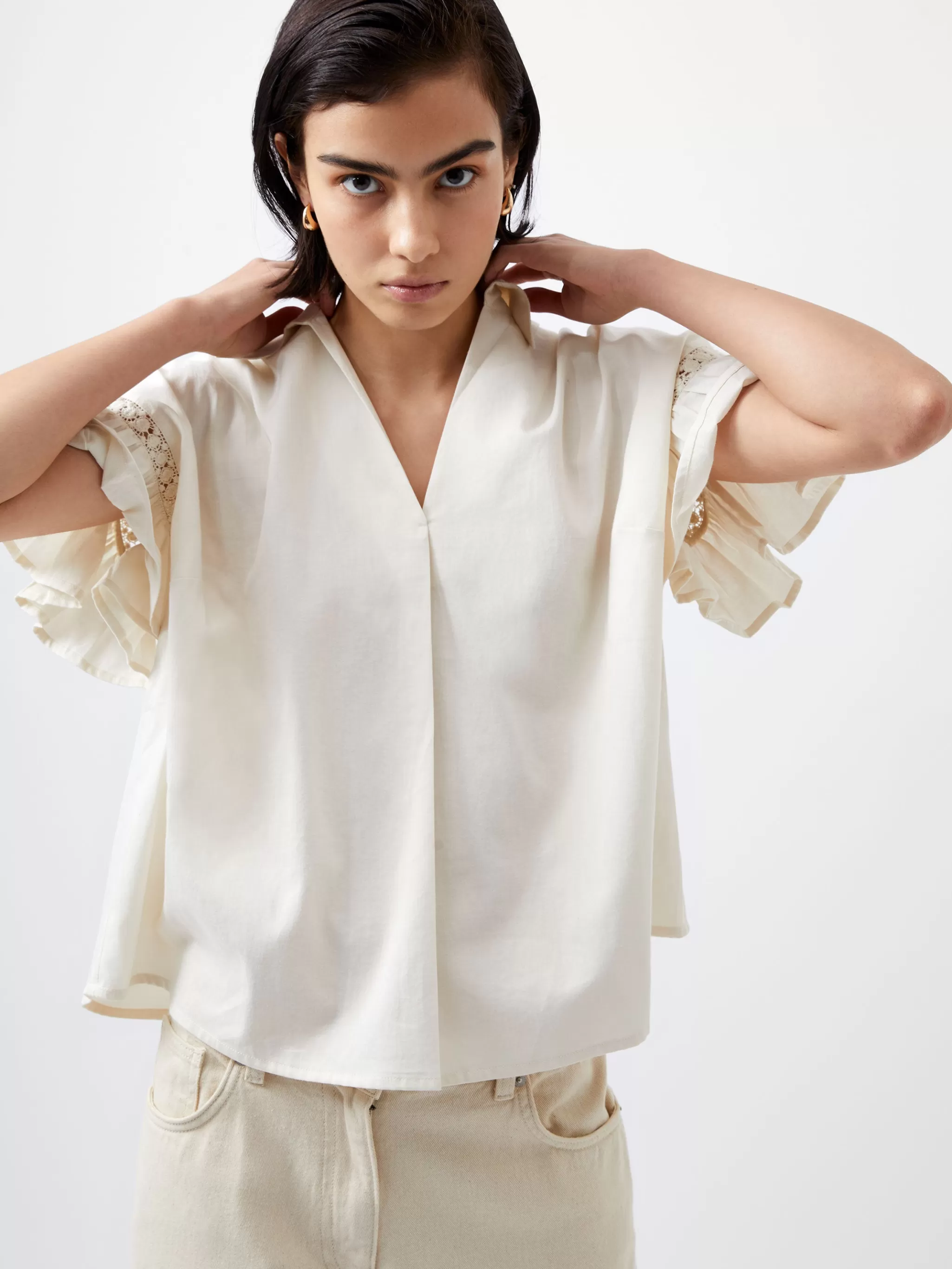 French Connection Tops | Shirts^Sindey Cotton Short Sleeve Popover Shirt