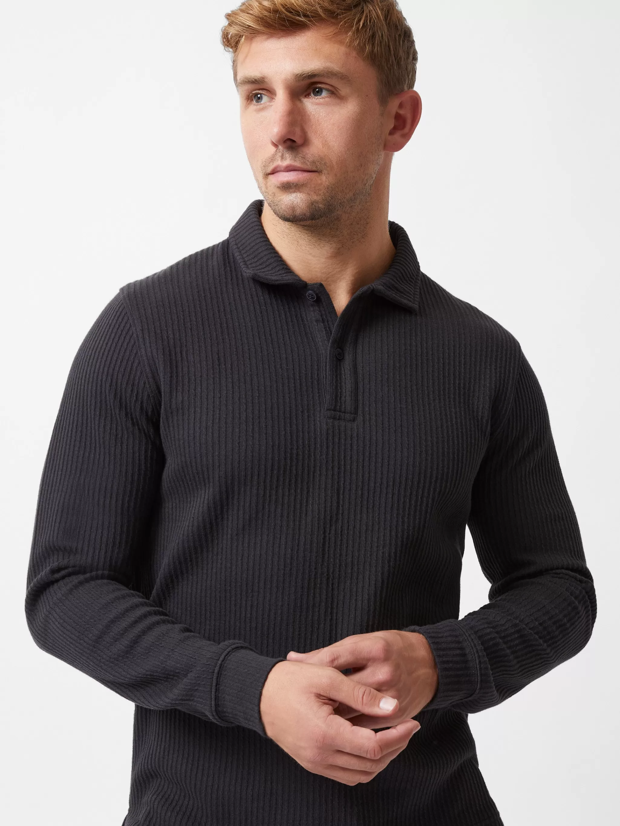French Connection T-Shirts & Polo Shirts^Textured Long Sleeve Polo Shirt