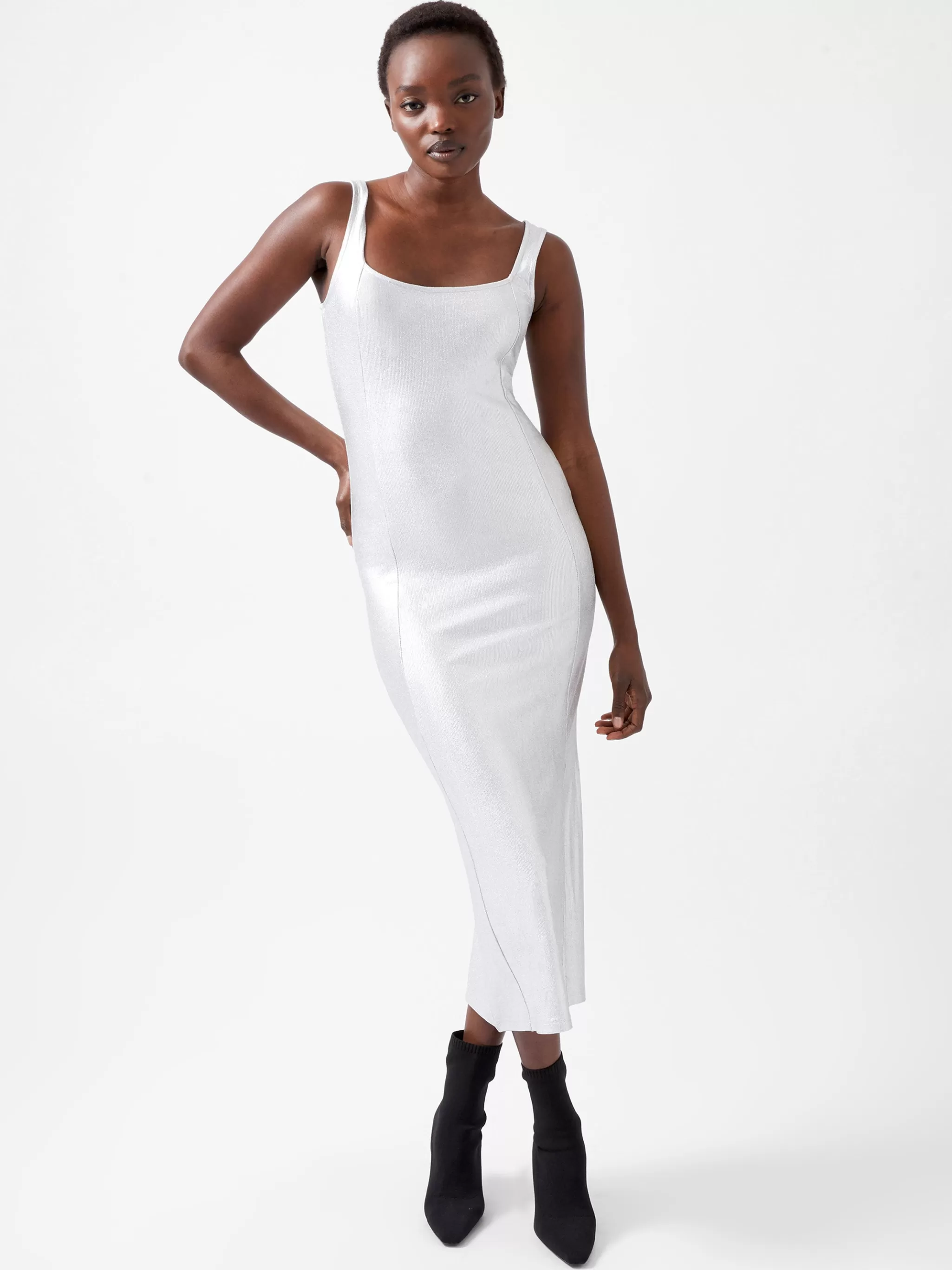 French Connection Dresses | Midi Dresses^Vista Ribbed Foil Coated Midi Dress